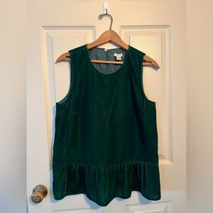 J. Crew Women’s Velvet Ruffled Peplum Top